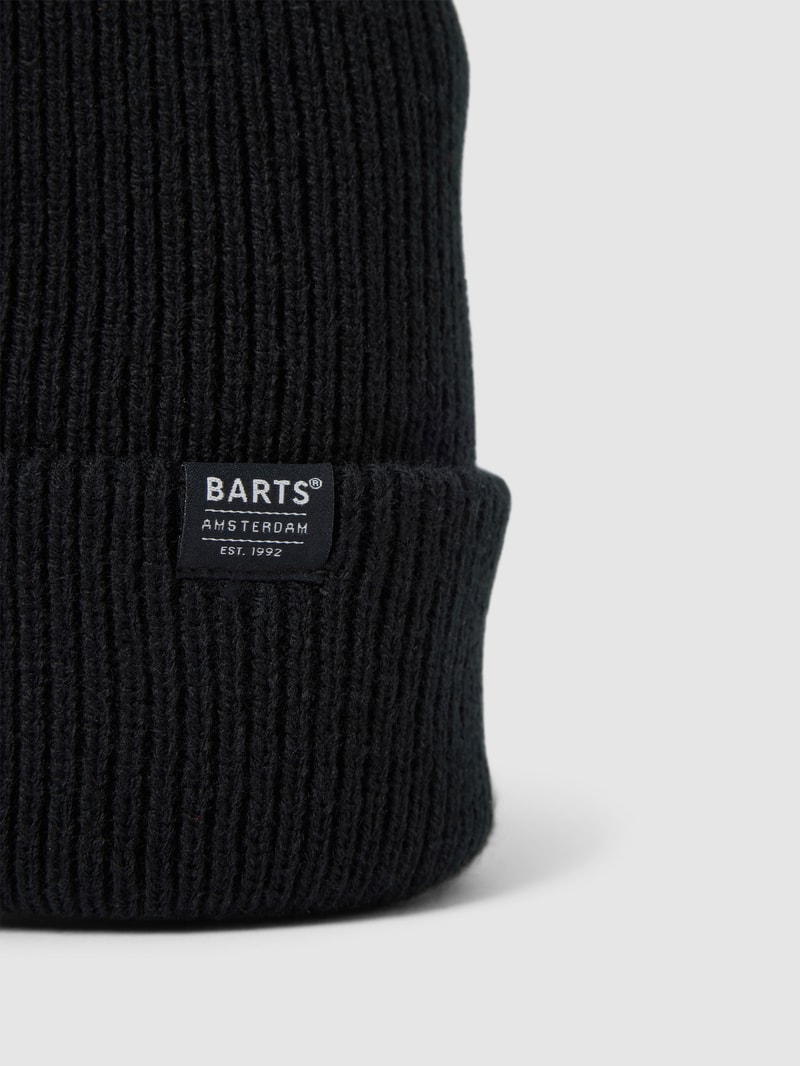 Beanie mit Label-Detail Modell 'KINABALU' in schwarz