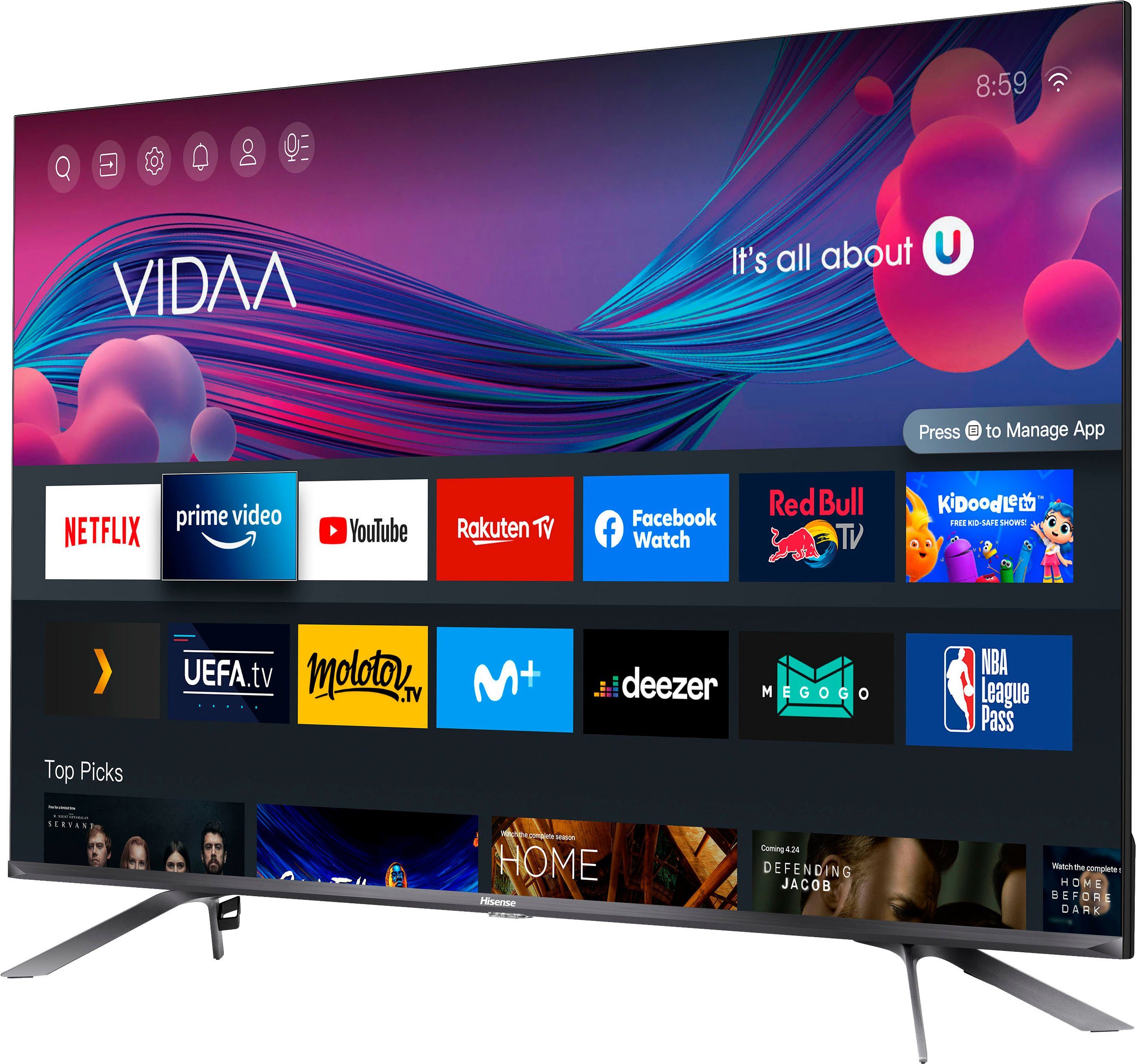 Hisense 50E76GQ QLED-Fernseher (126 cm/50 Zoll, 4K Ultra HD, Smart-TV, Quantum Dot, Dolby Vision & Atmos, USB Recording)
