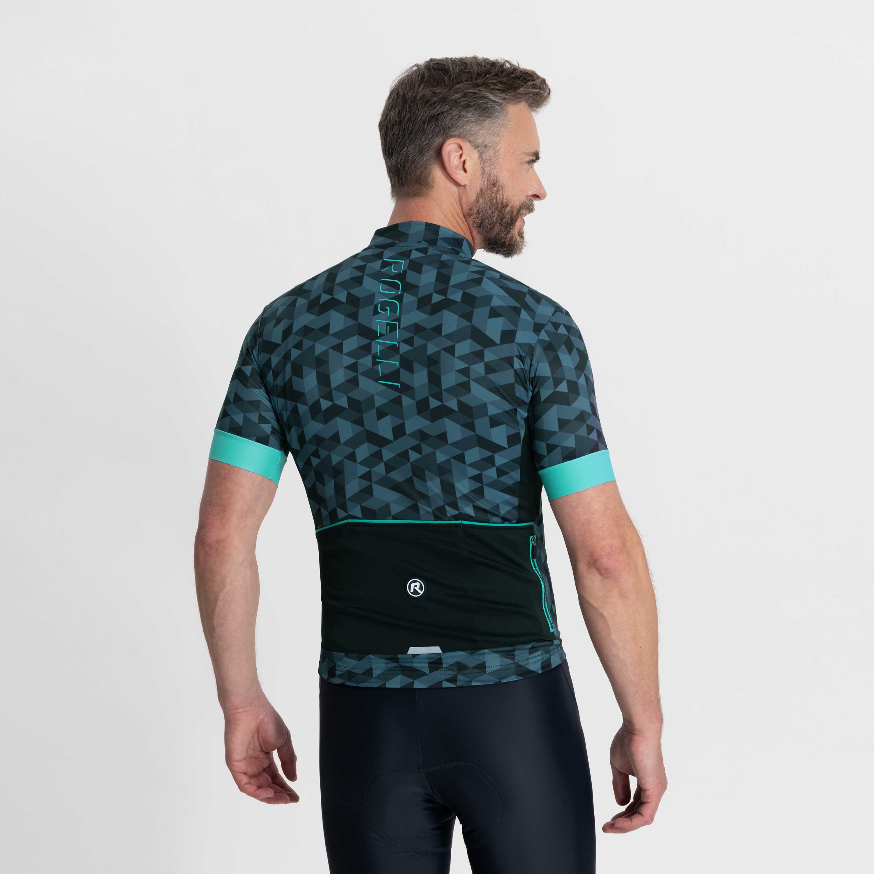 Rogelli Rubik Grau/Türkis Herren Radtrikot Kurzarm