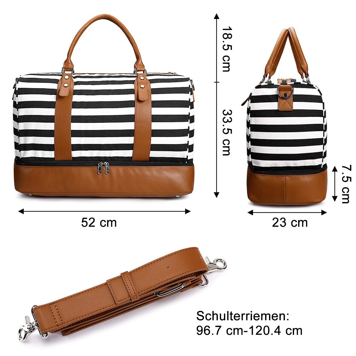 S-ZONE Reisetasche (1-tlg), Fitness-Freizeit-Sport- Reisetasche mit Schuhfach