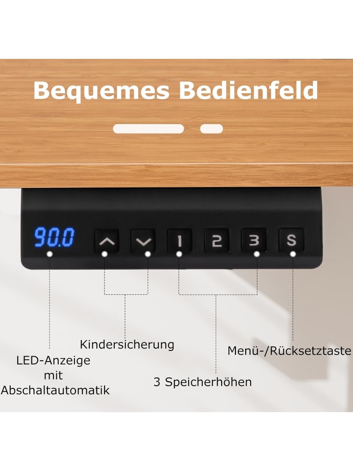 COSTWAY Stehschreibtisch 120x60cm elektrisch Höhenverstellbar in Beige günstig kaufen onesize