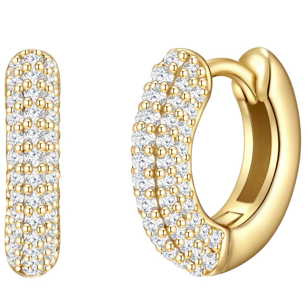 Glanzstücke München Créoles en argent Argent sterling Oxyde de zirconium (CZ) en Or jaune Boucles d'oreilles