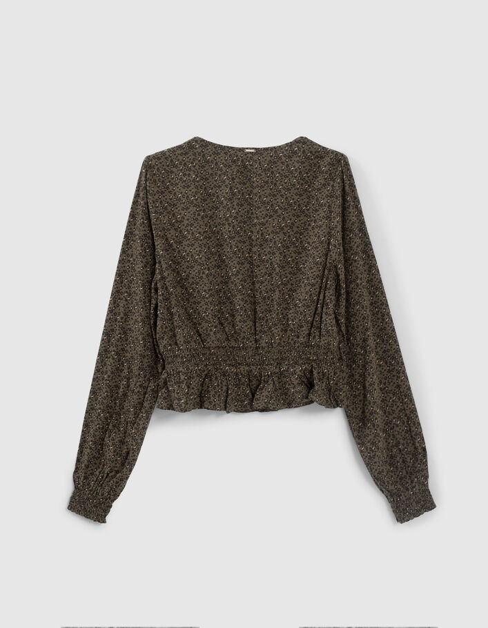 Blouse kaki LENZING™ ECOVERO™ imprimé léopard fille
