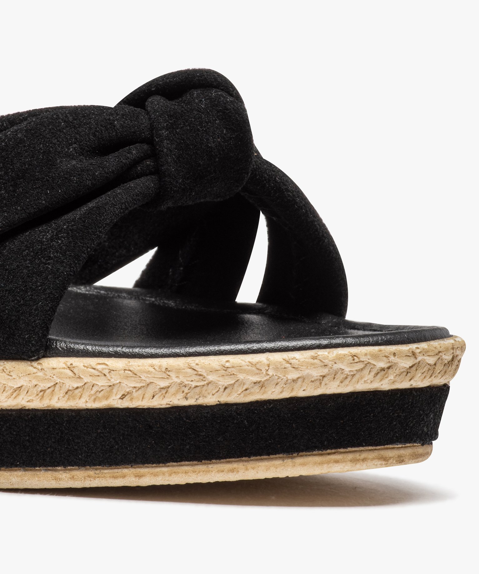Sandales femme compensées dessus cuir suédé - Tanéo noir | GEMO