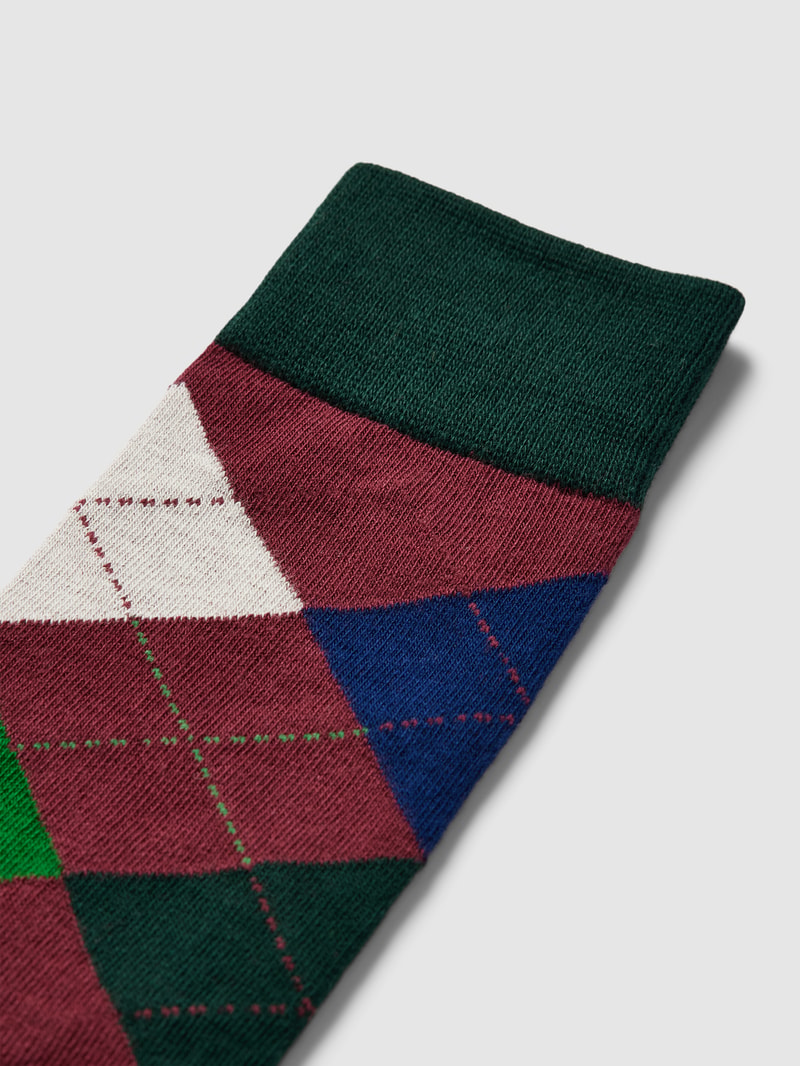 Socken mit grafischem Muster Modell 'ARGYLE' in dunkelrot