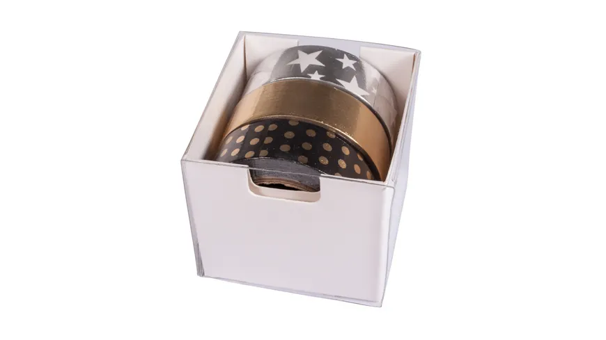 Rayher Washi Tape-Set Black/Gold/Silver Foil 30 m