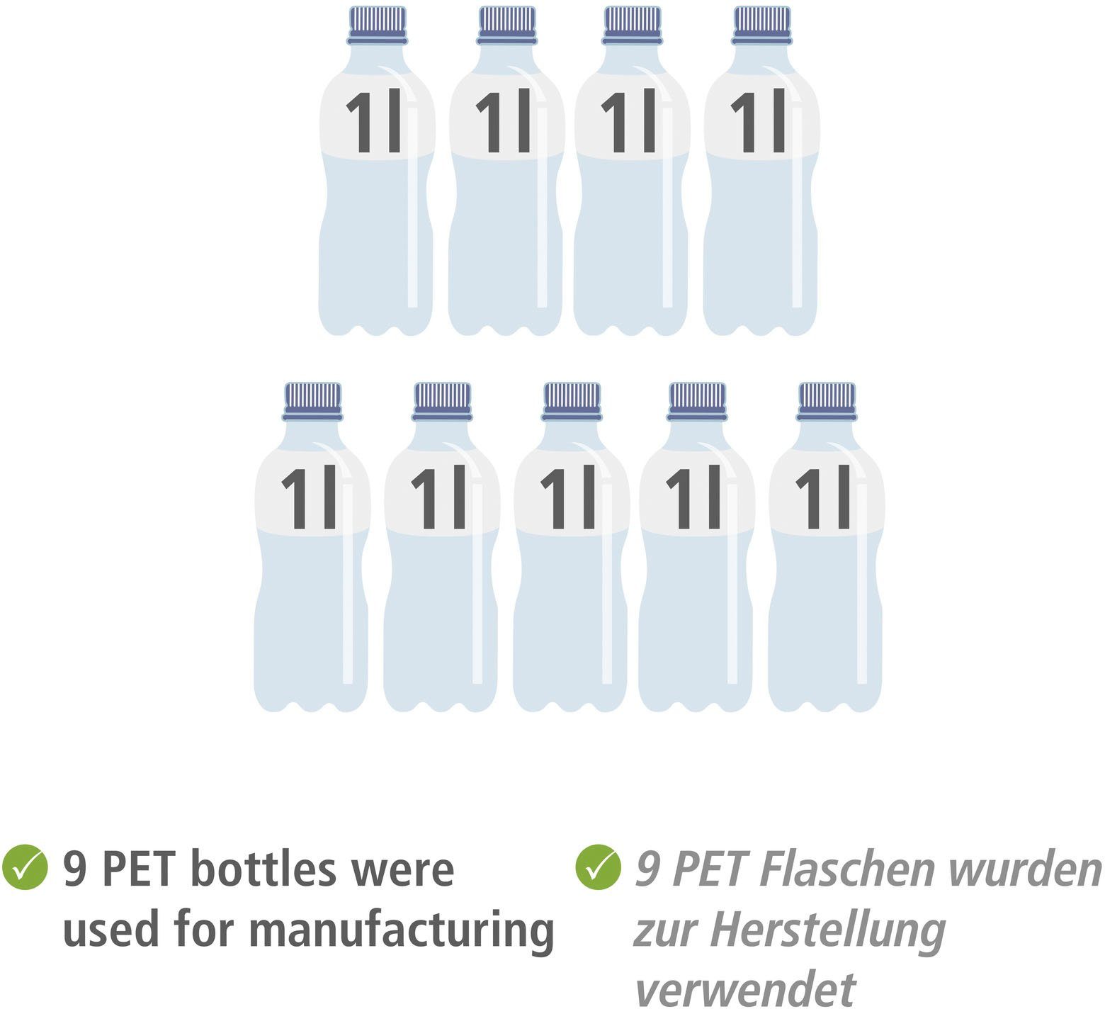 WENKO Wäschekorb Ecori (1 St), Textilien 100%recyceltem Polyester, Rahmen FSC®-zertifiziertem Bambus
