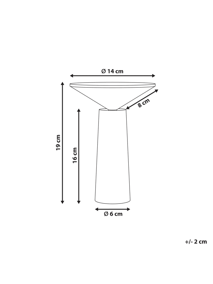 Beliani Tischleuchten LEVIRA in Weiß - (W) 14 x (H) 19 x (L) 14 cm günstig kaufen onesize