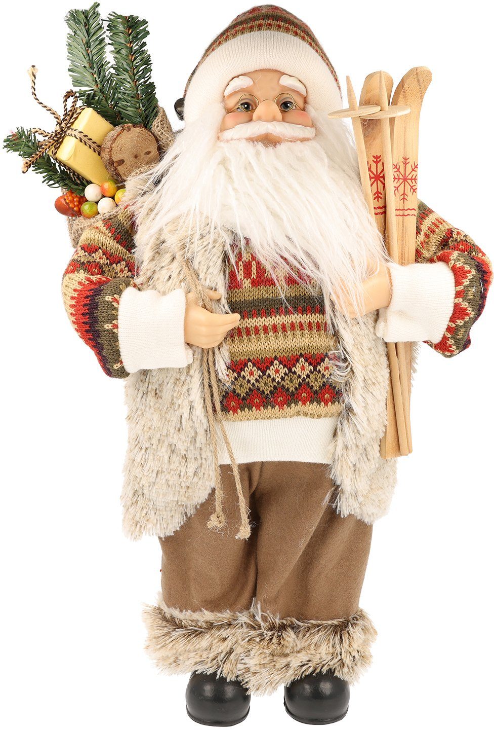 Myflair Möbel & Accessoires Weihnachtsmann Weihnachtsdeko (1 St), mit Skiern, Höhe ca. 45 cm