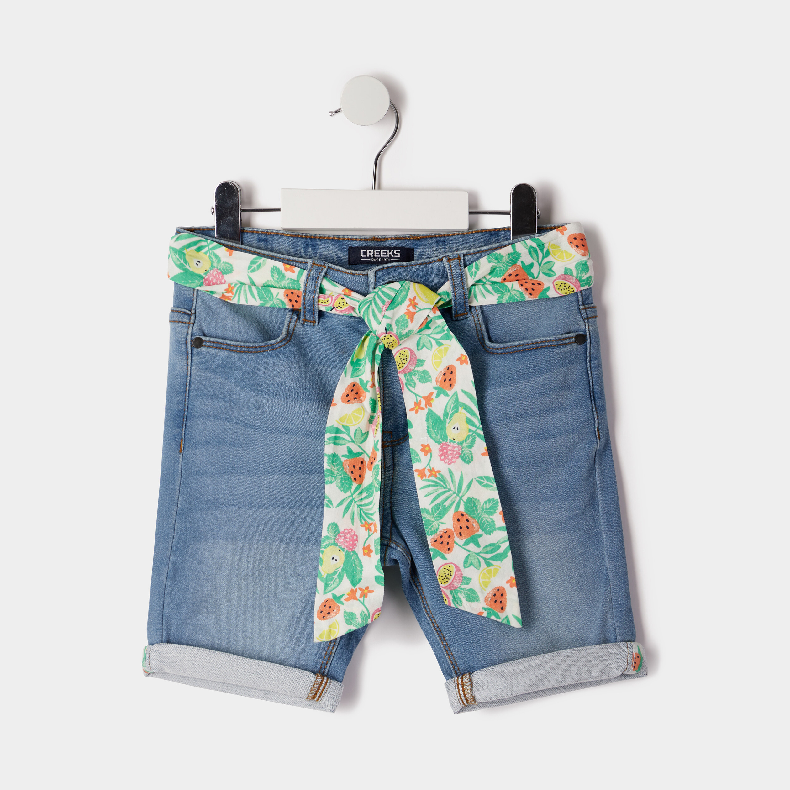 Short avec ceinture à nouer blanc fille | La Halle