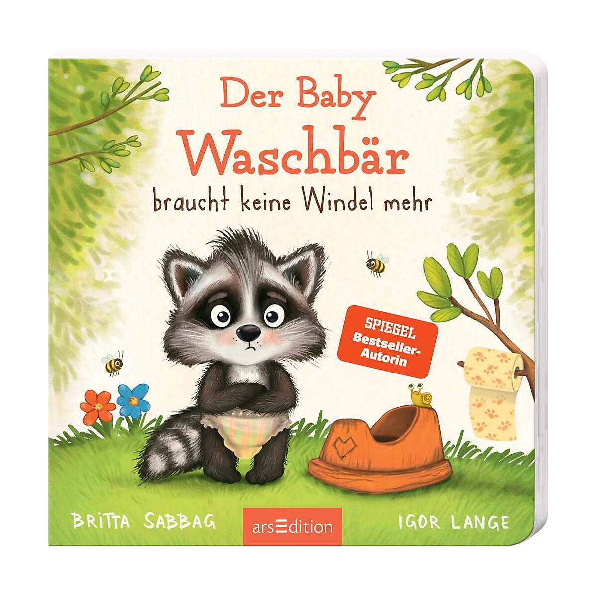 Der kleine Waschbär braucht keine Windel mehr