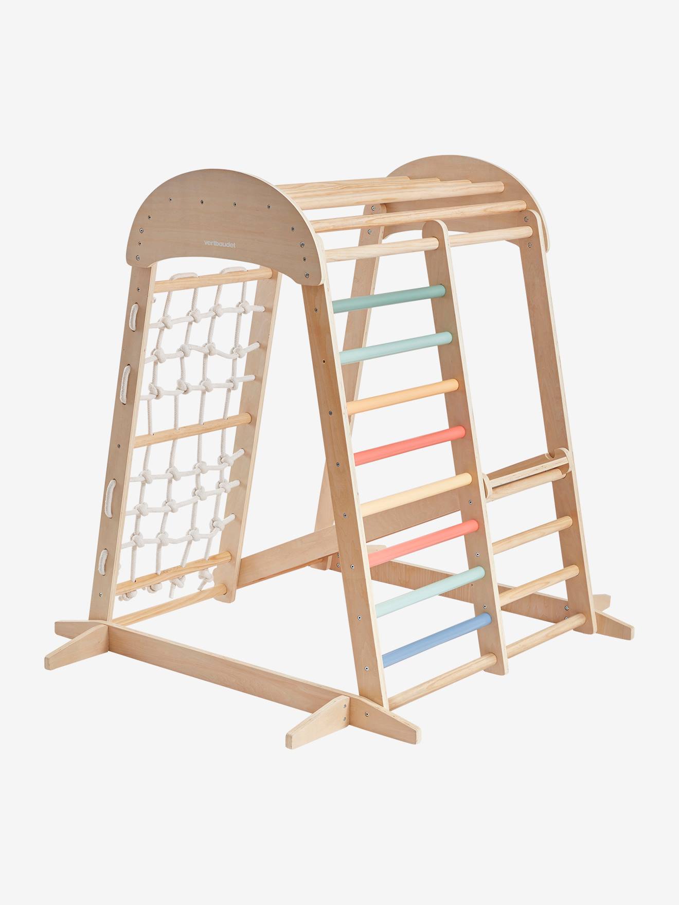 Vertbaudet Kinder Indoor-Klettergerüst, Holz FSC - natur