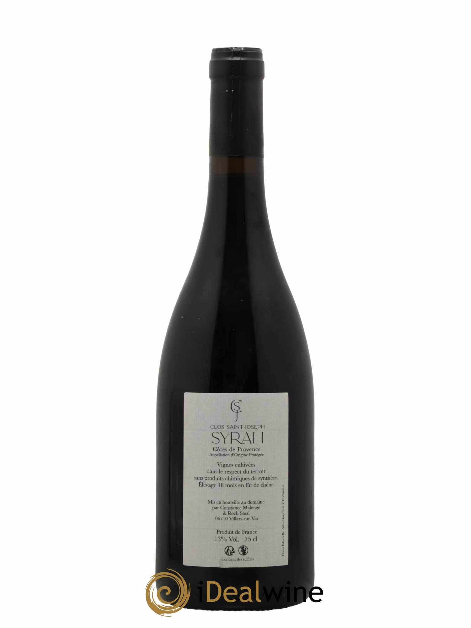 Côtes de Provence Syrah Les Planches de la Gardivole Clos Saint-Joseph  2020 - Lot de 1 Bouteille