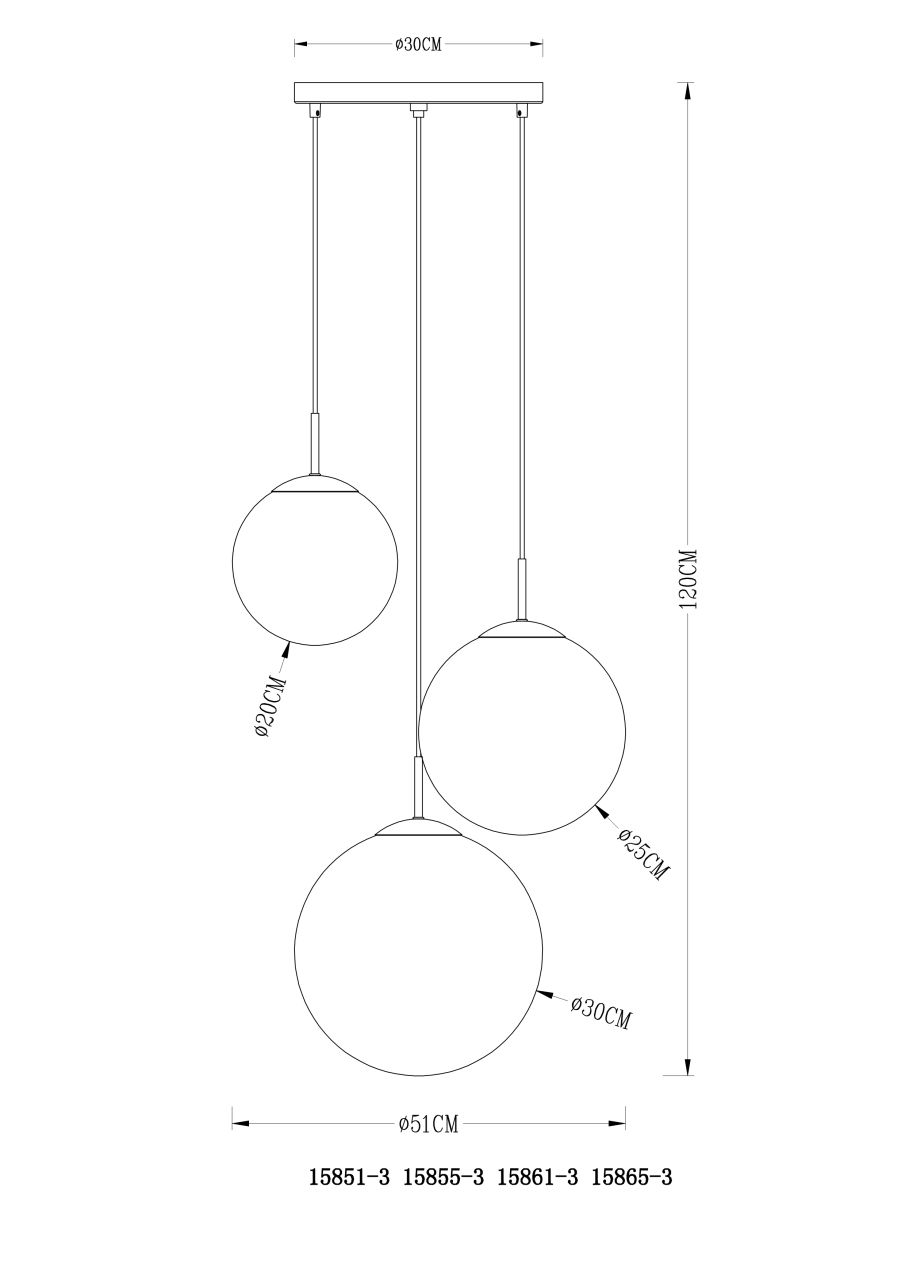 Globo Lighting - VARUS - Hängeleuchte Metall verchromt, 3x E27
