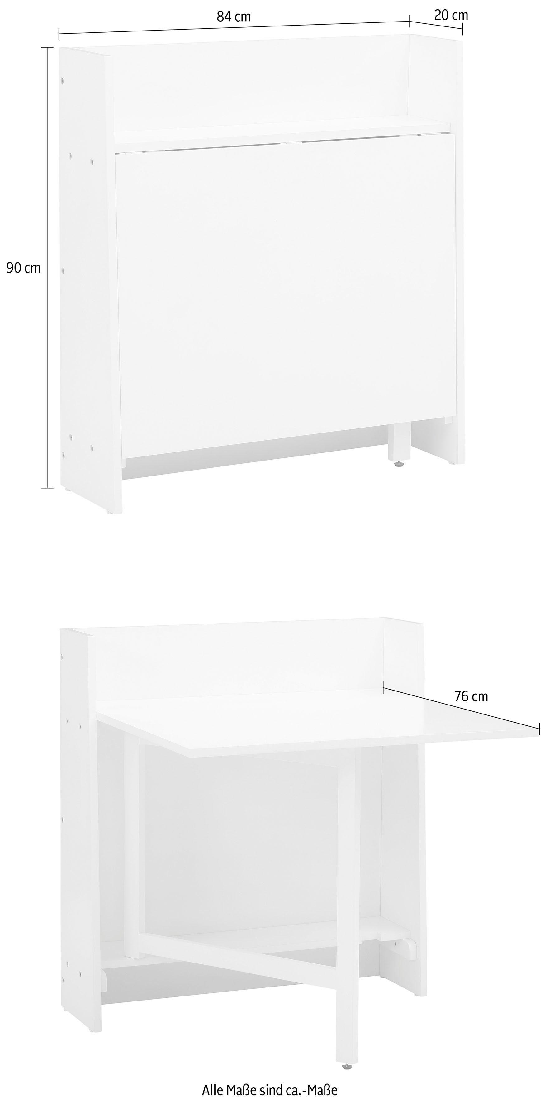 Home affaire Klapptisch Dinant, im Landhaus-Stil gehalten, platzsparend, einklappbar, Breite 84 cm