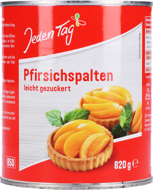 Jeden Tag Pfirsichspalten leicht gezuckert