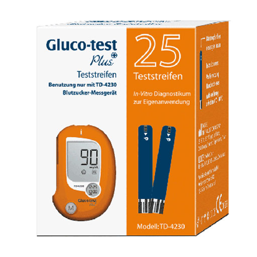 GLUCO TEST Plus Blutzuckerteststreifen  25 St  Teststreifen