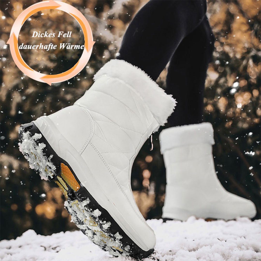 YANN Winterstiefel aus Regenschirmstoff mit Warmfutter Snowboots Wasserdichte Stiefel mit dicker Sohle