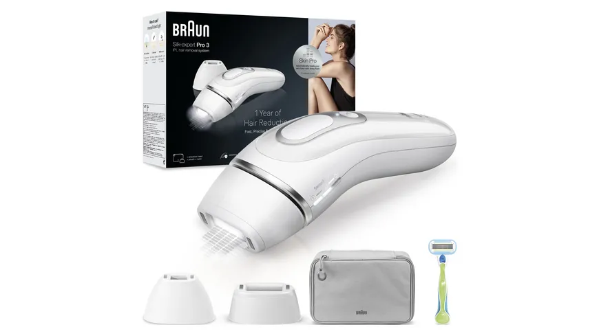 BRAUN IPL-Haarentfernungsgerät Silk·expert Pro 3 PL3122 Silber / Weiß