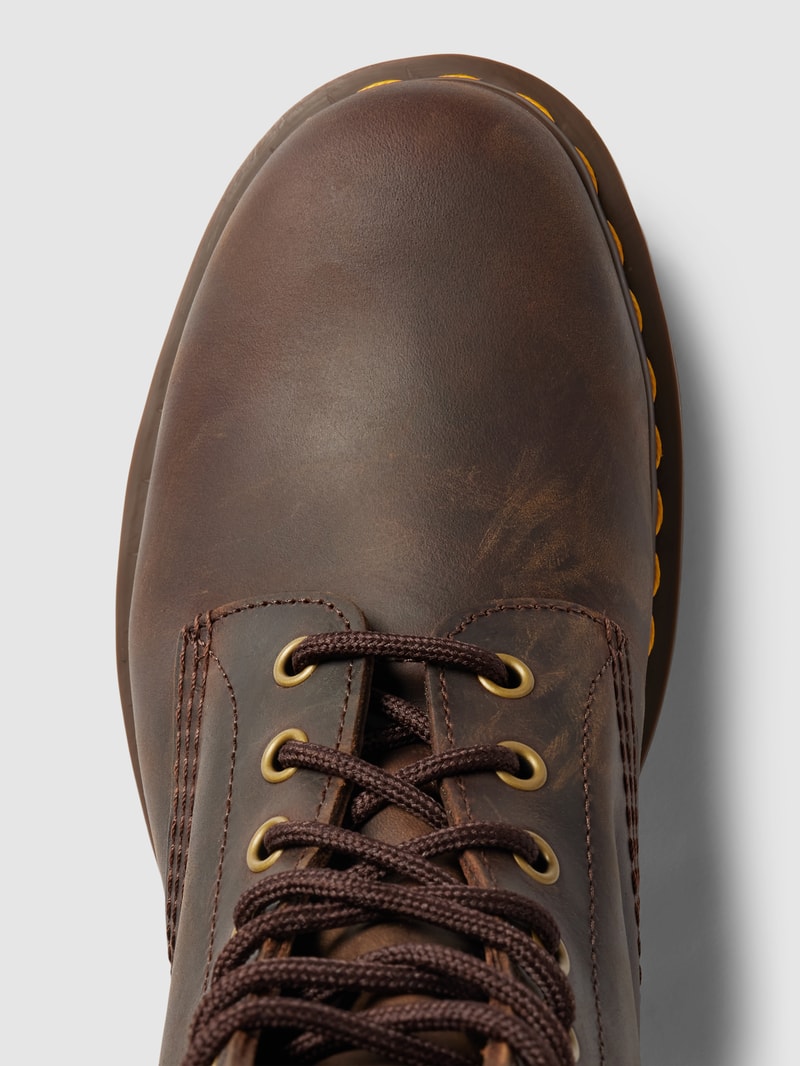 Schnürboots aus Leder Modell 'EYE' in mittelbraun