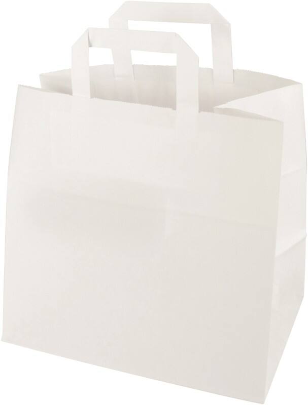 PAPSTAR Tragetasche mit Griff Weiß 26 x 17 x 25 cm 50 Stück