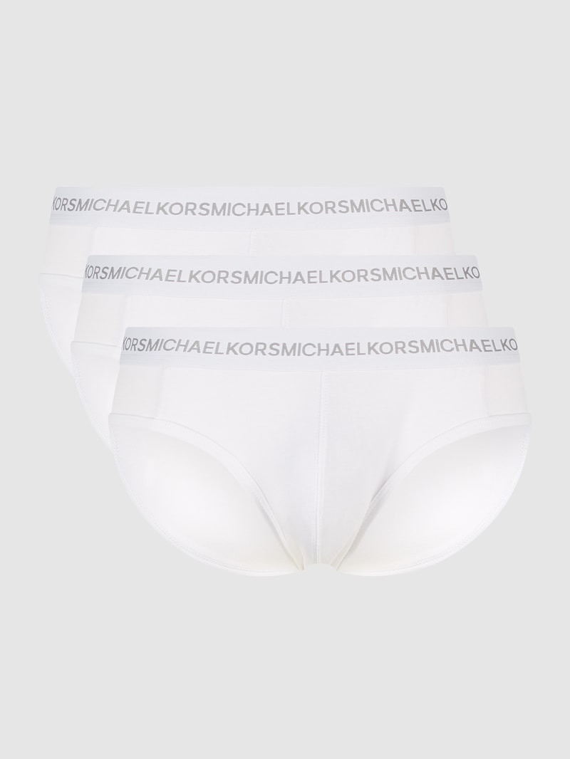 Slip mit Label-Details Modell 'SUPREME' im 3er-Pack in weiß