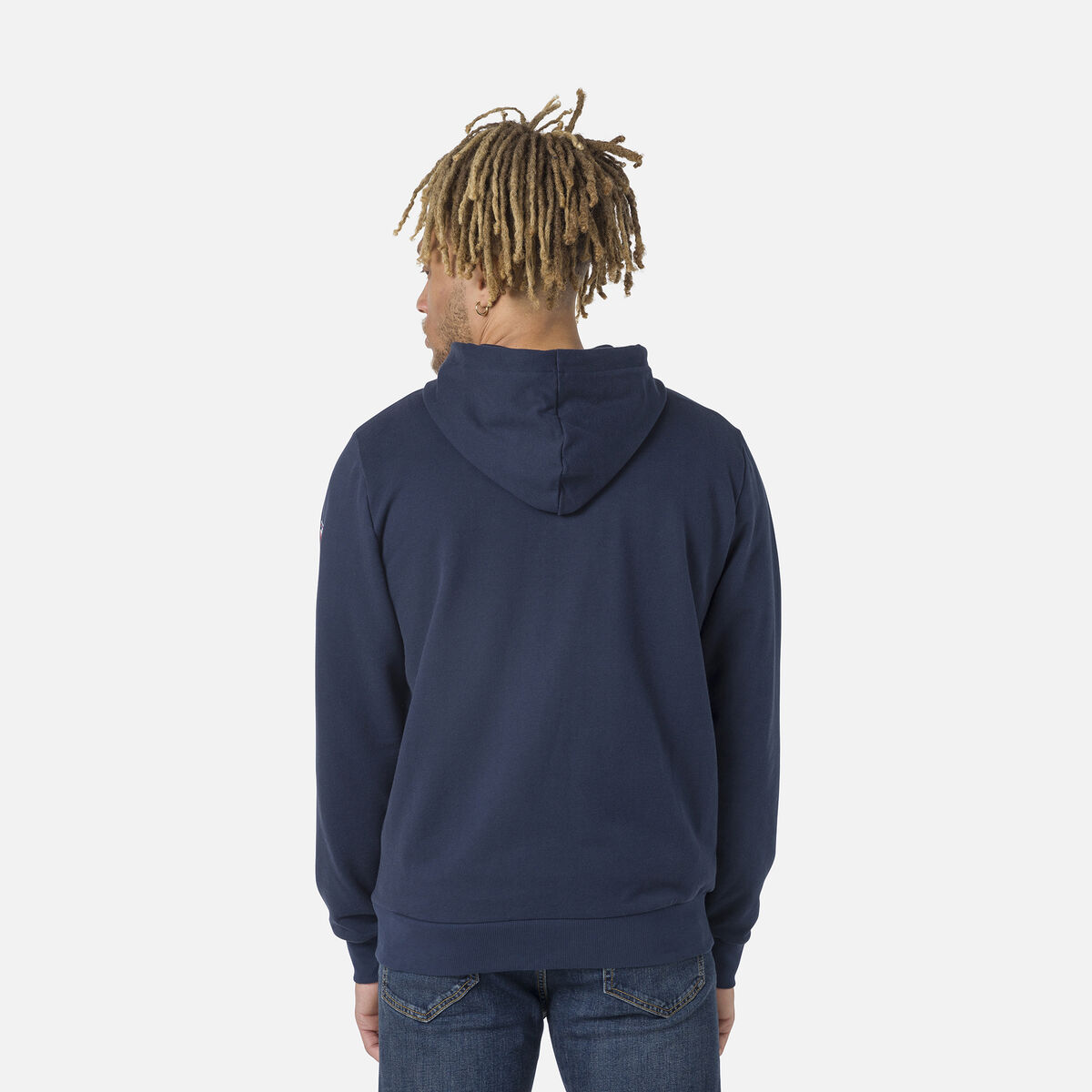Herrensweatshirt mit Kapuze, Logo und durchgehendem Reißverschluss