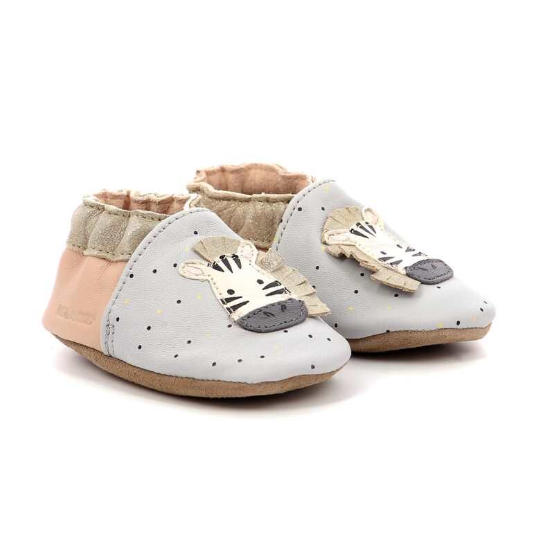 Chaussons cuir tannage vegetal Cute Zebra