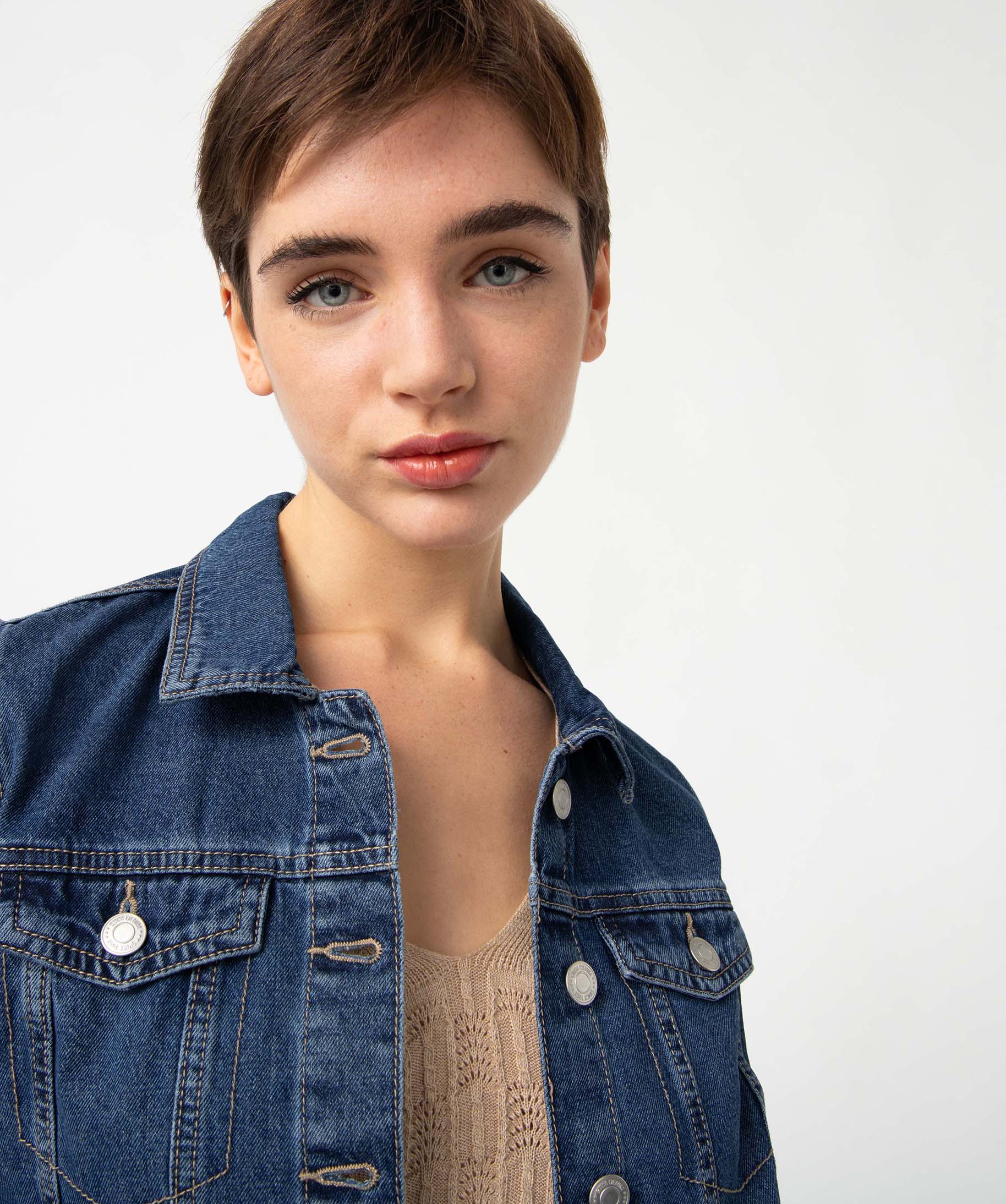 Veste femme en toile denim brut | GEMO