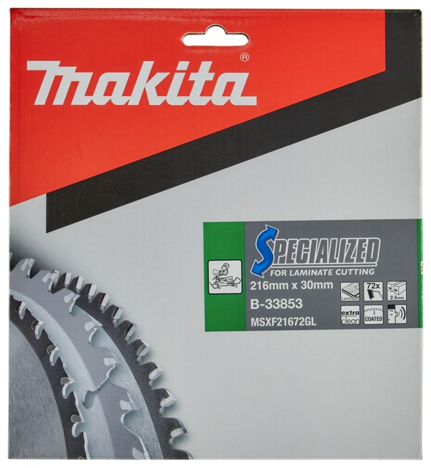 Makita Accessories B-33853 List za kotno žago Specialized Laminate TCG 216 x 30 x 2,5 mm T72
