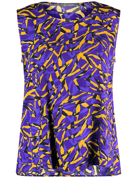 Ärmellose Bluse mit Allover-Print