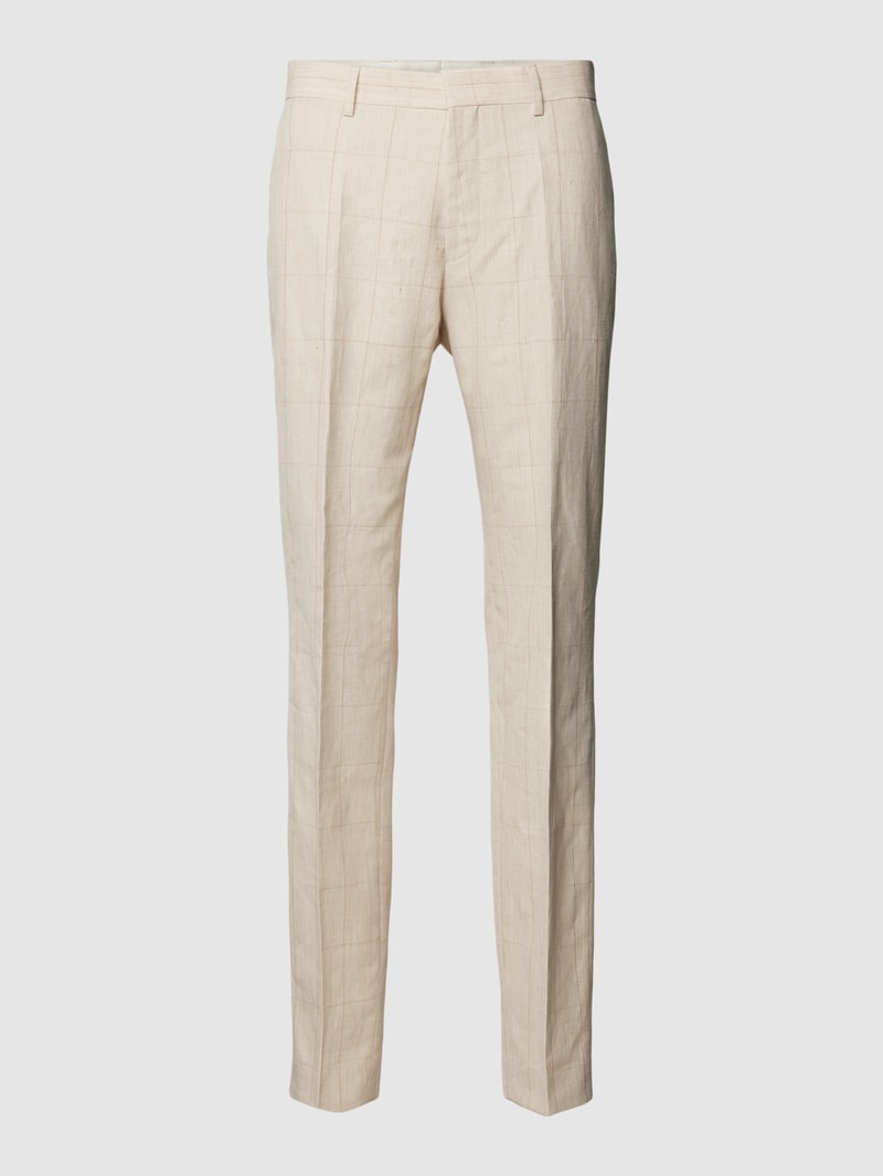 Slim Fit Anzughose mit Bügelfalten Modell 'Lenon' in beige