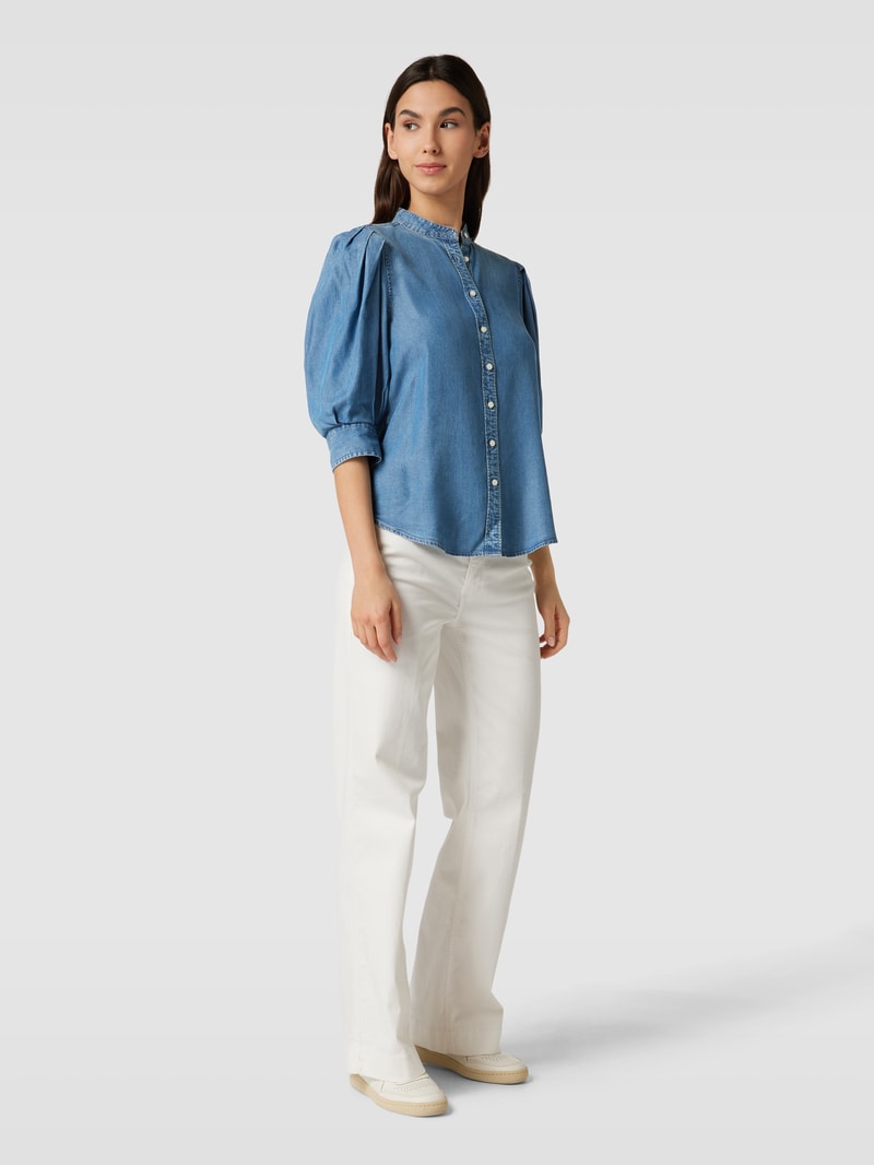 Jeansbluse mit Stehkragen Modell 'DIZONA' in jeans