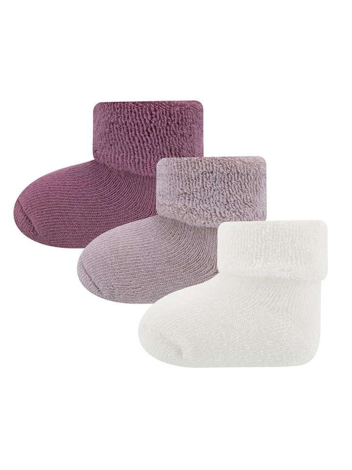 ewers 3er-Set Newborn Socken 3er Pack Uni/Ringel in latte-rosenrauch-dusty rose günstig kaufen onesize