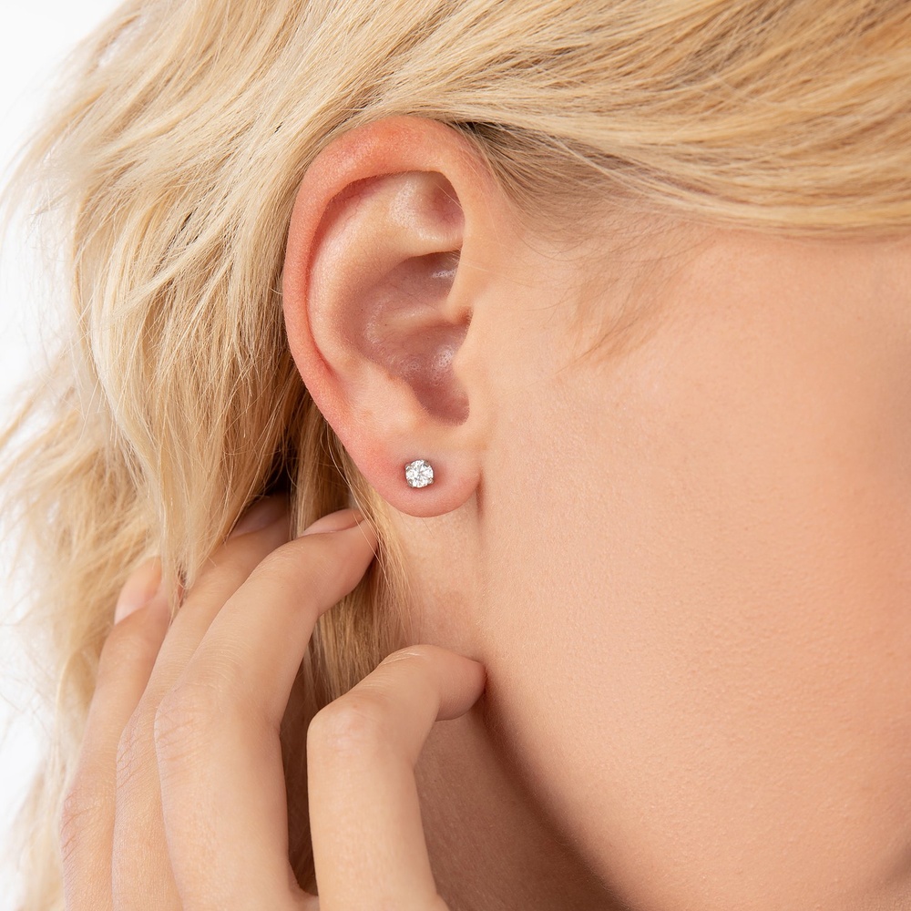 FAVS Boucles d'oreilles à fermoir à poussette Acier inoxydable Boucles d'oreilles