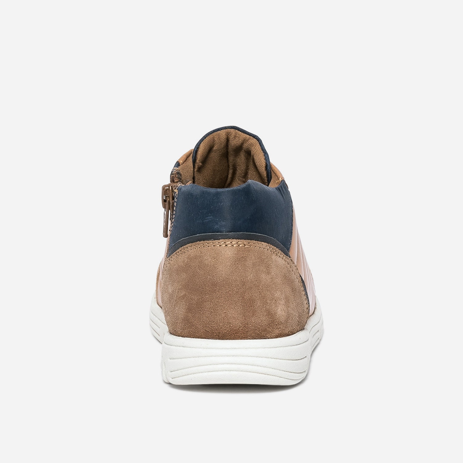 Boots BUGGY camel en cuir détails marine