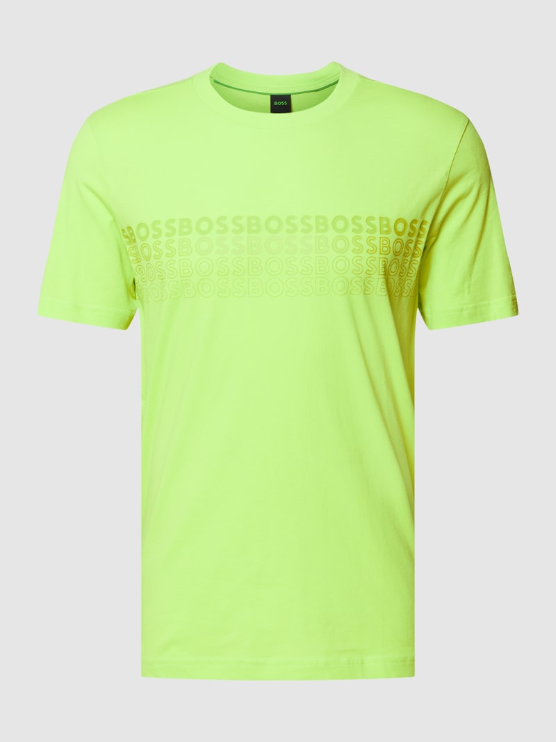 T-Shirt mit Logo-Print in neon grün