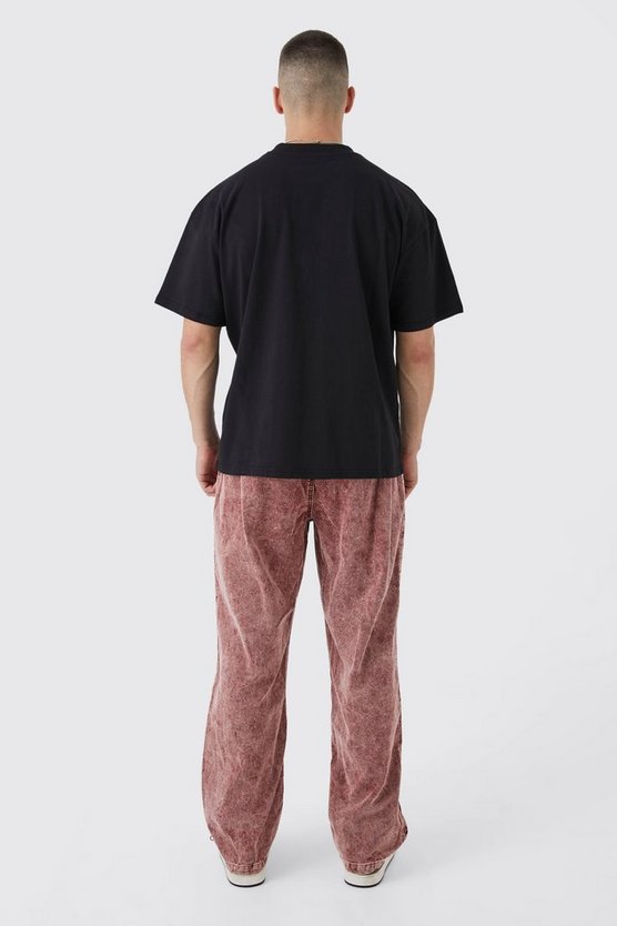 Tall lockere Cord-Hose mit Acid-Waschung