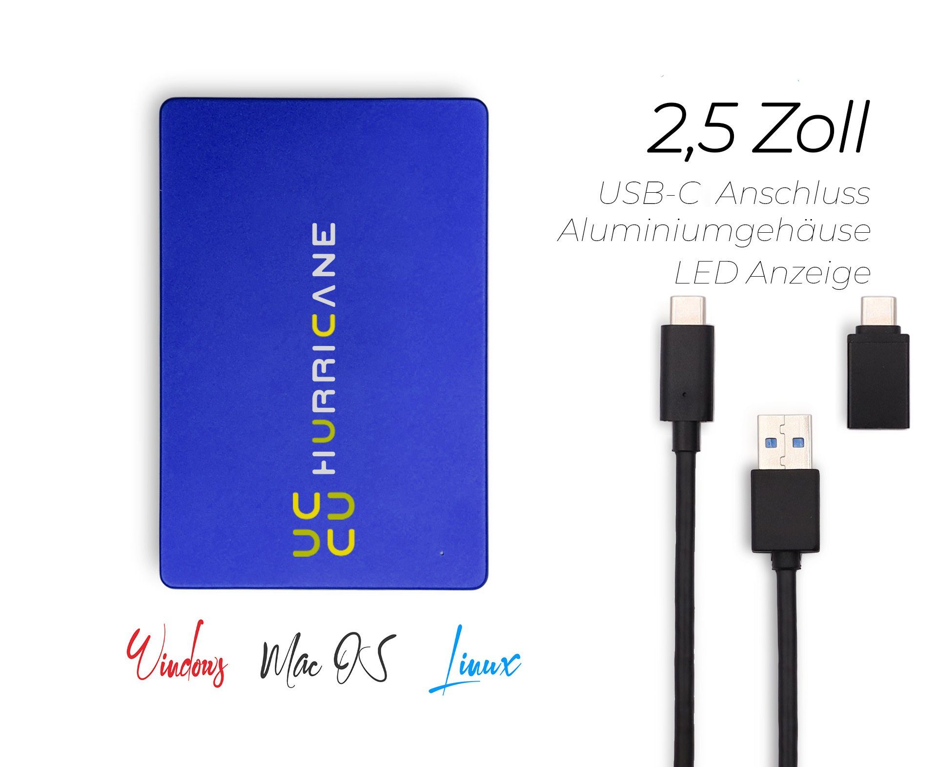HURRICANE MD25C3 Tragbare Externe Festplatte 500GB 2,5