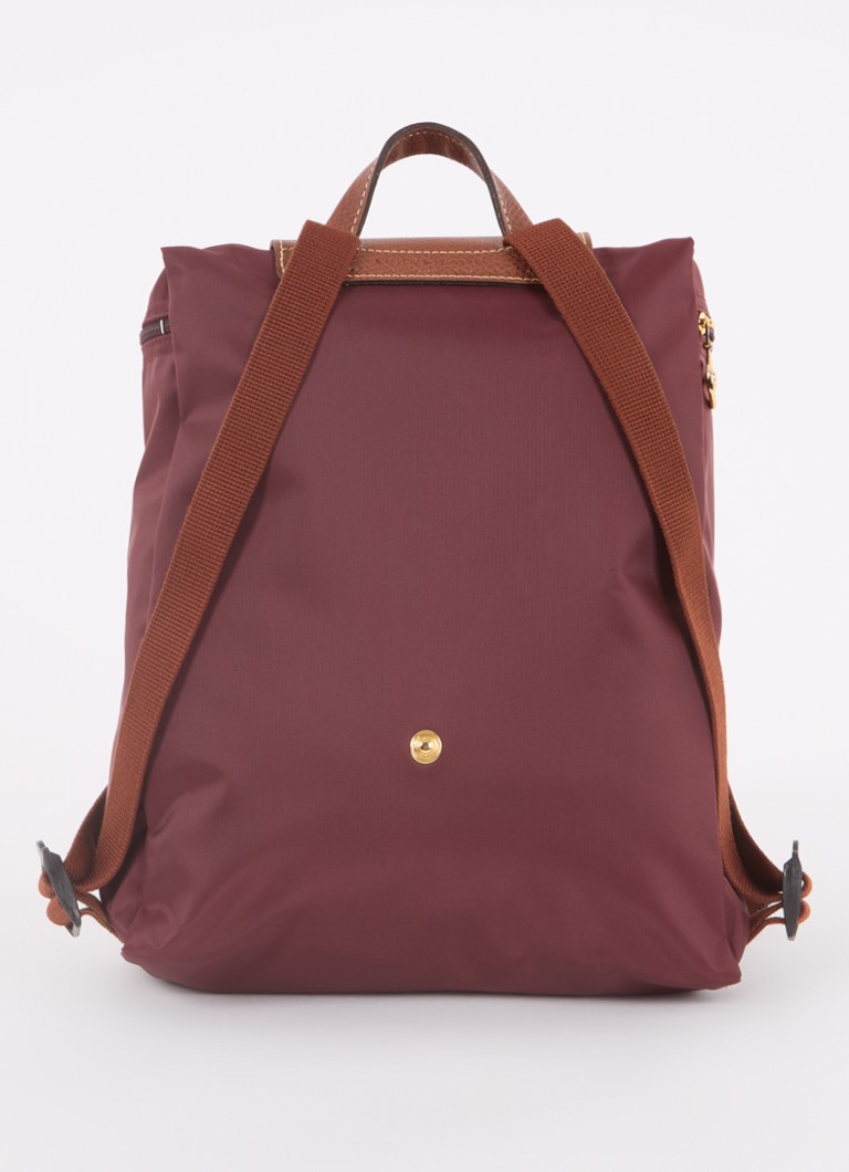 Longchamp Le Pliage Original reppu M nahkayksityiskohdilla