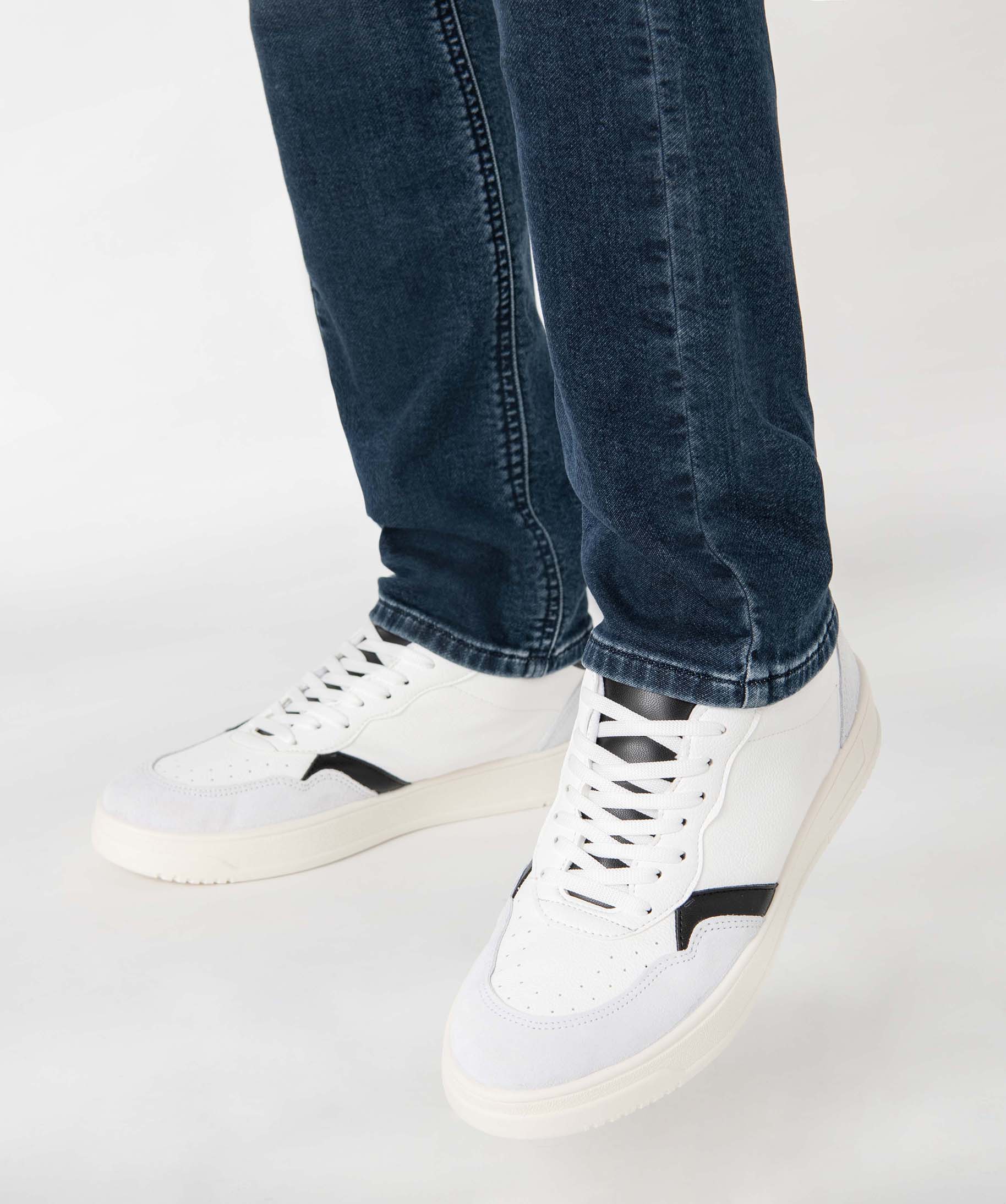 Baskets homme à lacets et détails contrastés style retro blanc | GEMO