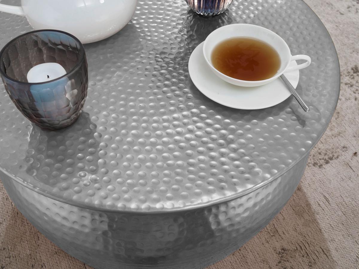 Wohnling Couchtisch KARAM 60x30,5x60cm Aluminium Silber