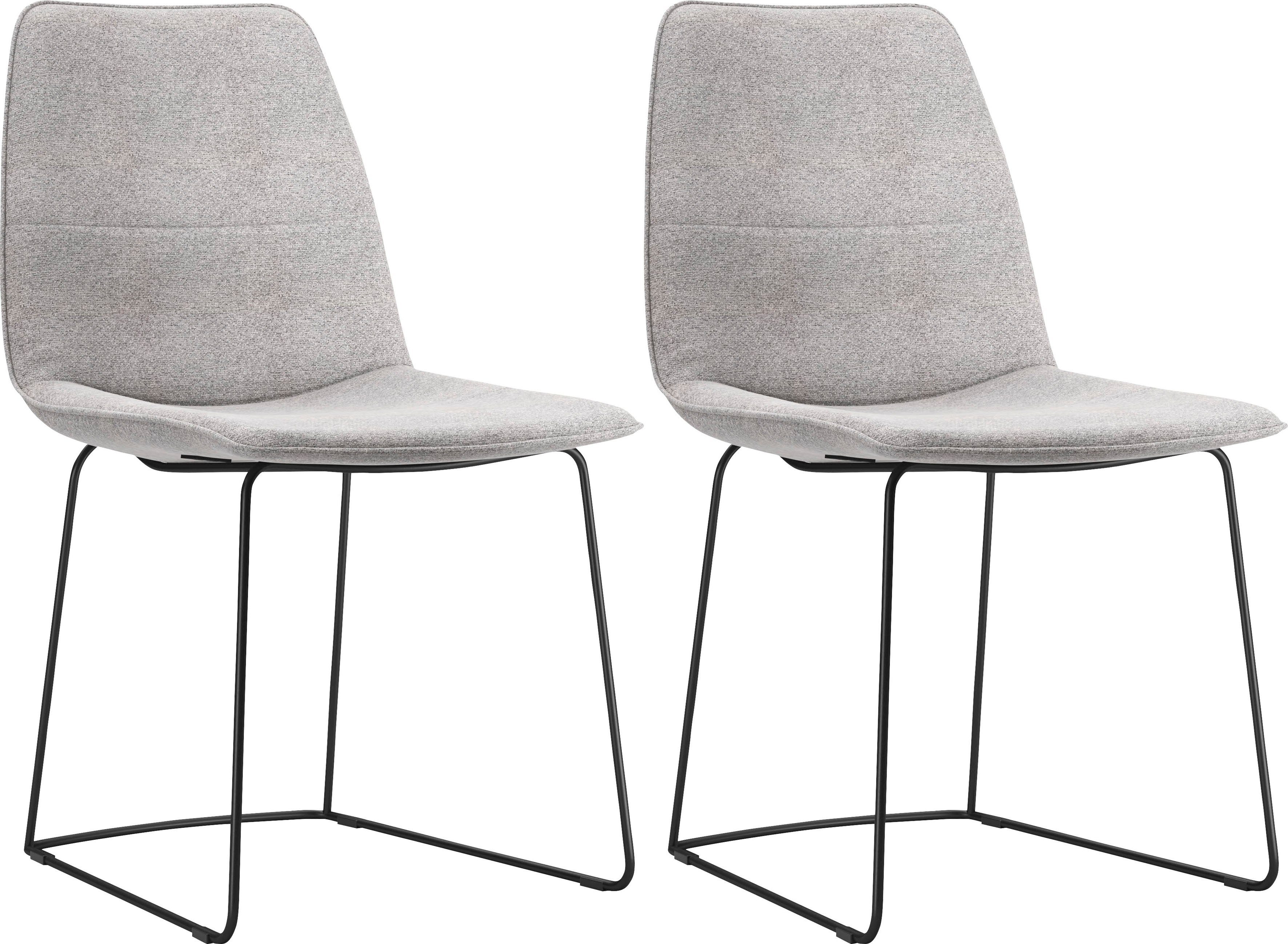 freistil ROLF BENZ Schalenstuhl 117 (2 St), mit schmalem Metallgestell in Schwarz, ohne Armlehne