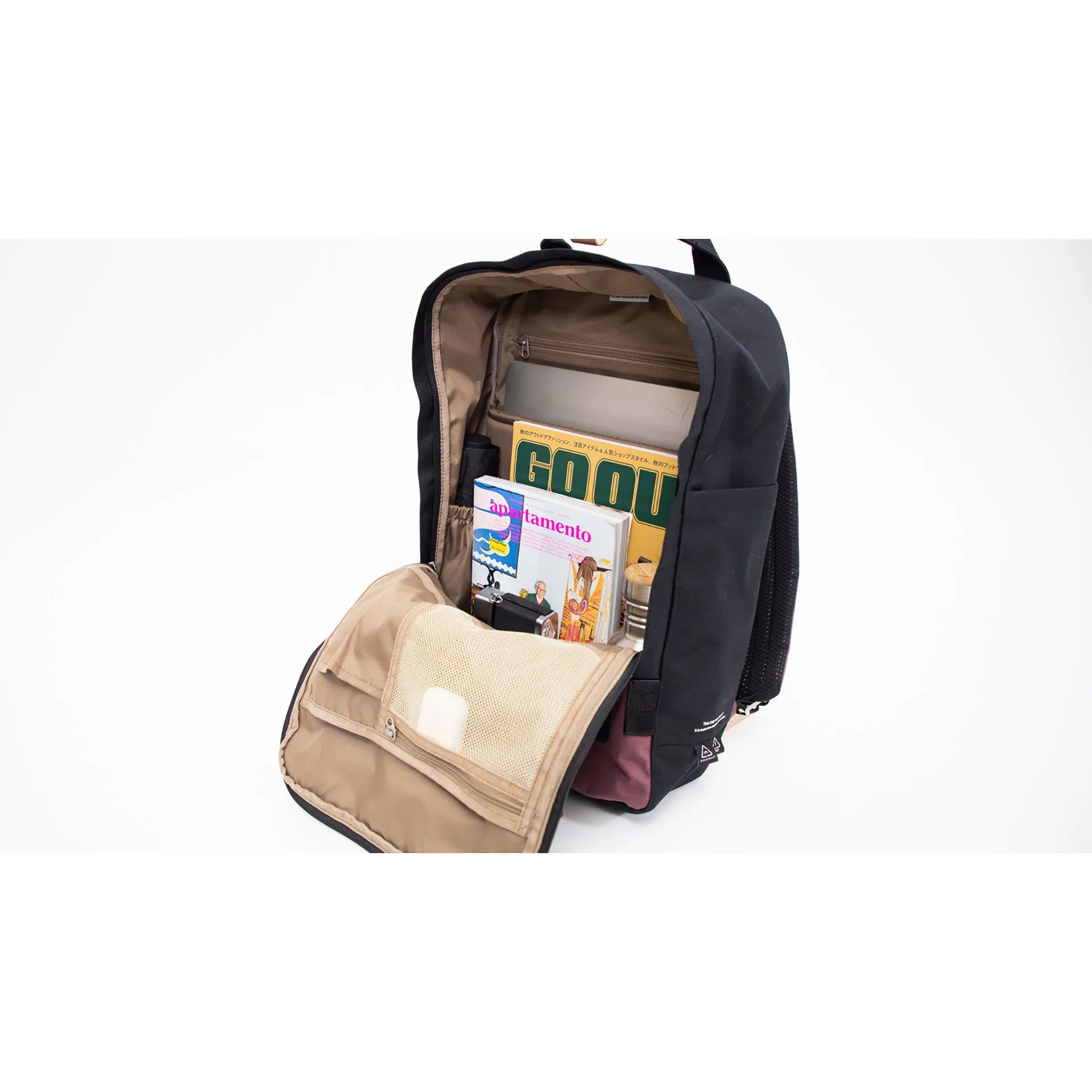 Doughnut Macaroon Large Reborn Backpack - plum x denim