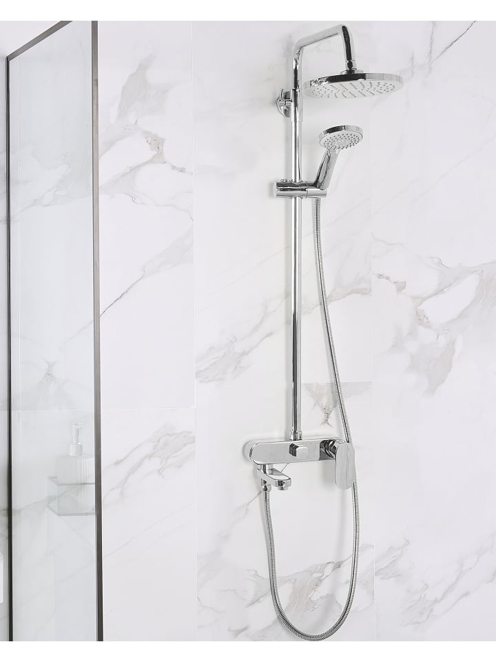 Beliani Wannenarmaturen GURARA in Silber - (W) 23 x (H) 83 x (L) 36 cm günstig kaufen onesize