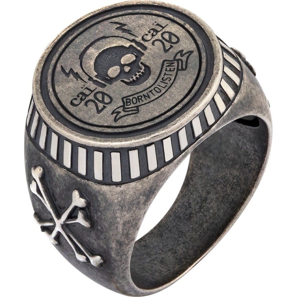 caï Bague pour hommes 925 Argent anthracite Bague