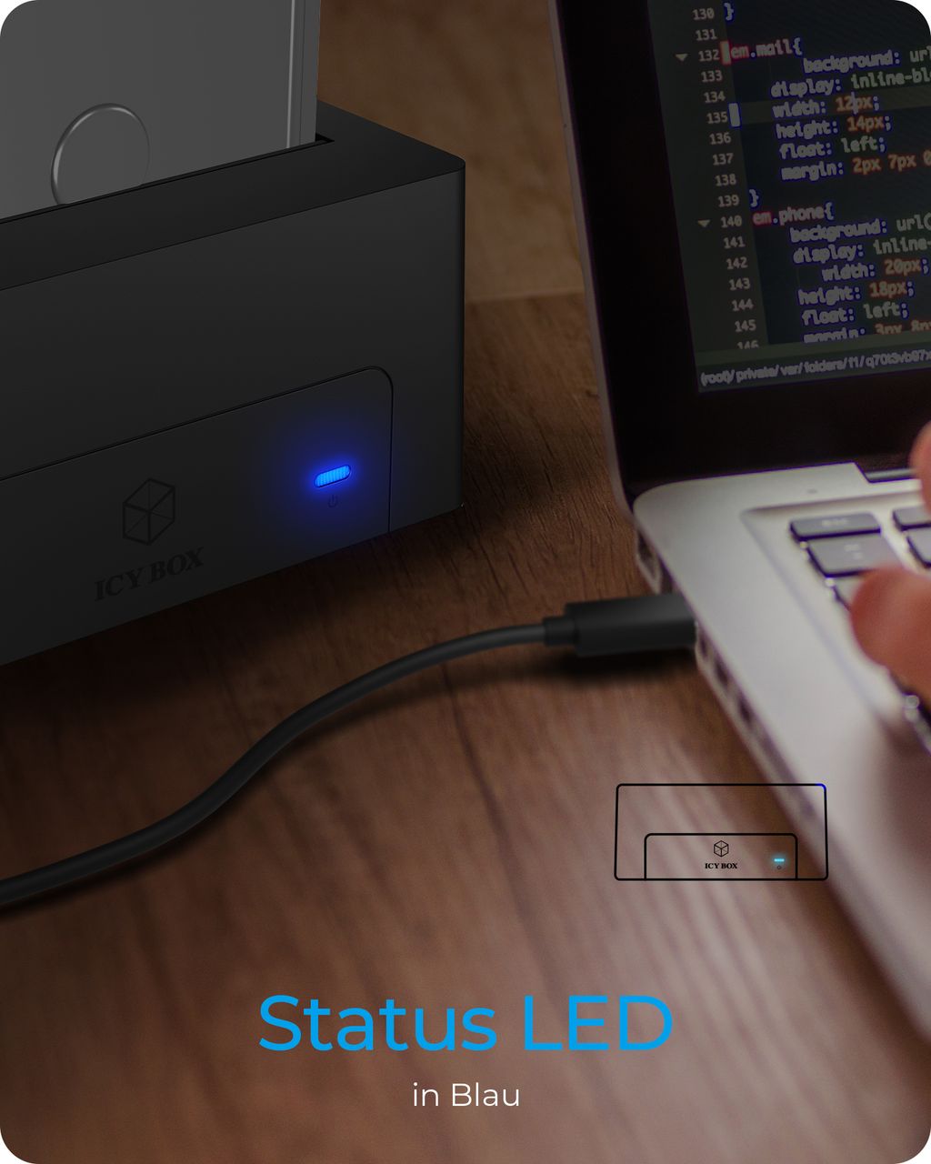 ICY BOX IB-1121-C31, DockingStation für 1x HDD/SSD mit USB 3.1 (Gen 2) Type-CAnschluss