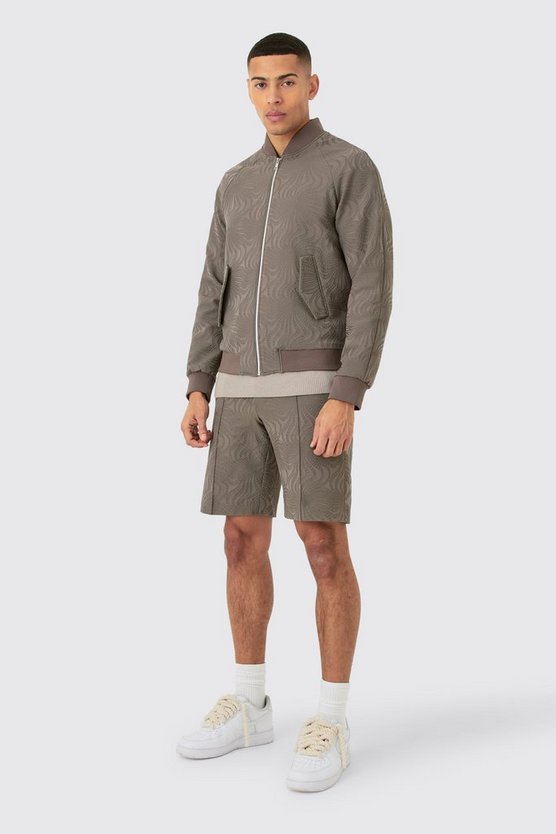 Strukturierte Shorts mit geradem Bein