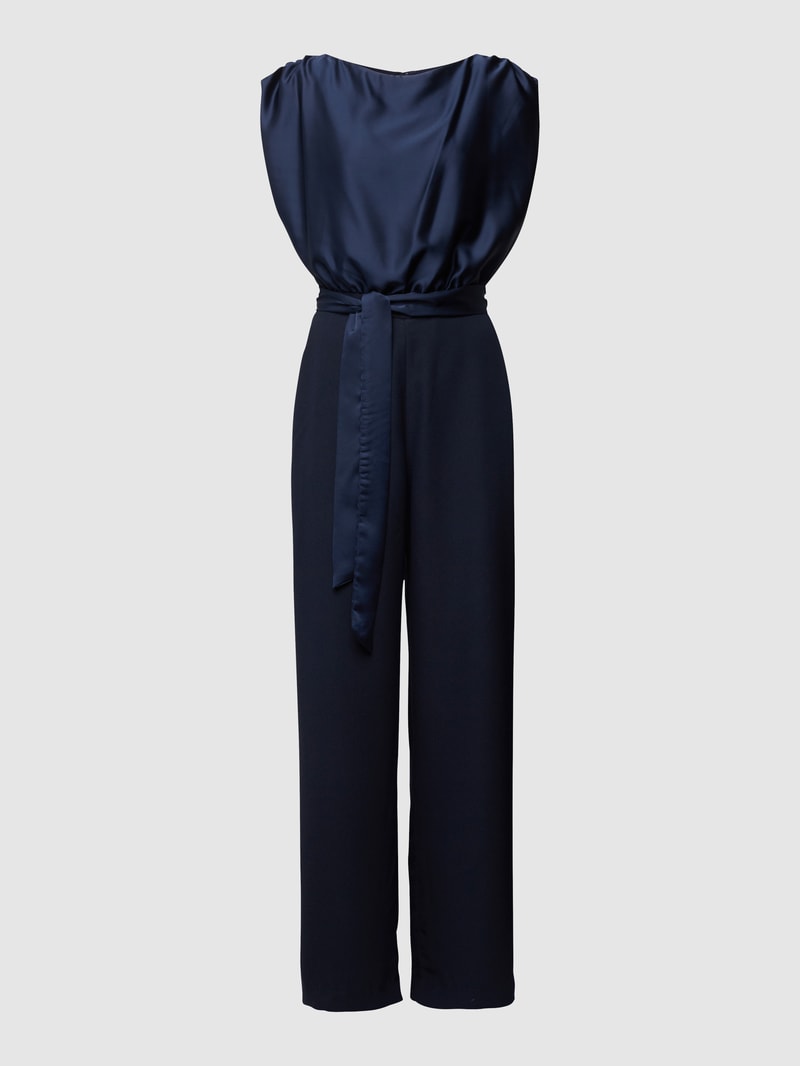 Jumpsuit mit Rundhalsausschnitt in marineblau