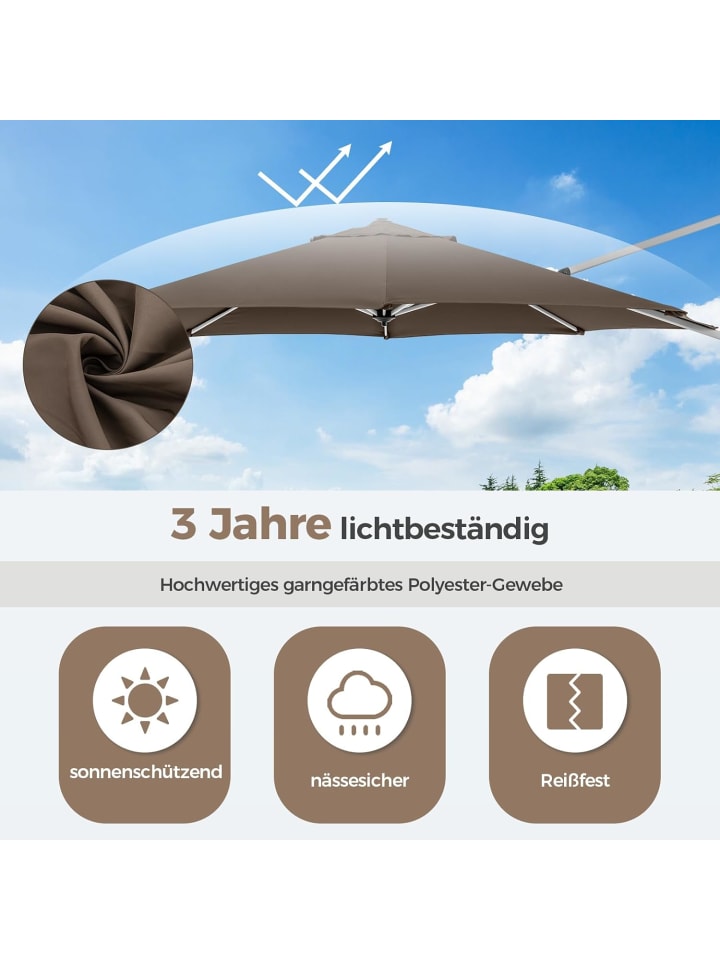 COSTWAY Sonnenschirm Ø330cm in Braun günstig kaufen onesize